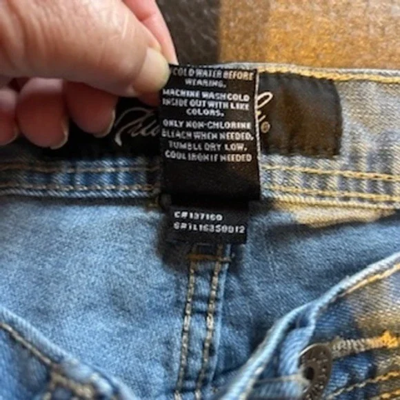 True Luck Mens Jeans Light Wash Straight Leg Distressed Faded Denim Size 30/30 - Picture 9 of 11